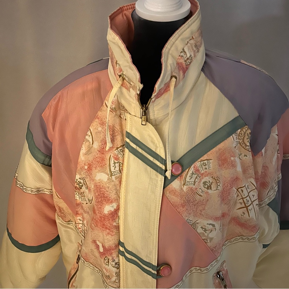 Vintage 1980s Patchwork Puffer Jacket - image 2